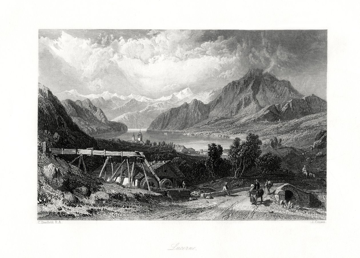 Lucerna, Suiza Central, siglo XIX de John Cousen