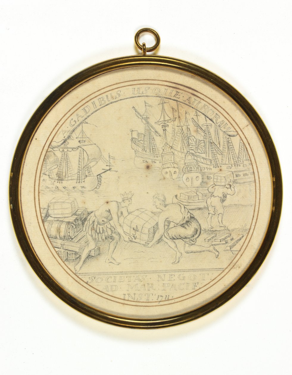 Diseño para una medalla para conmemorar la Institución de la Compañía del Mar del Sur de John Croker
