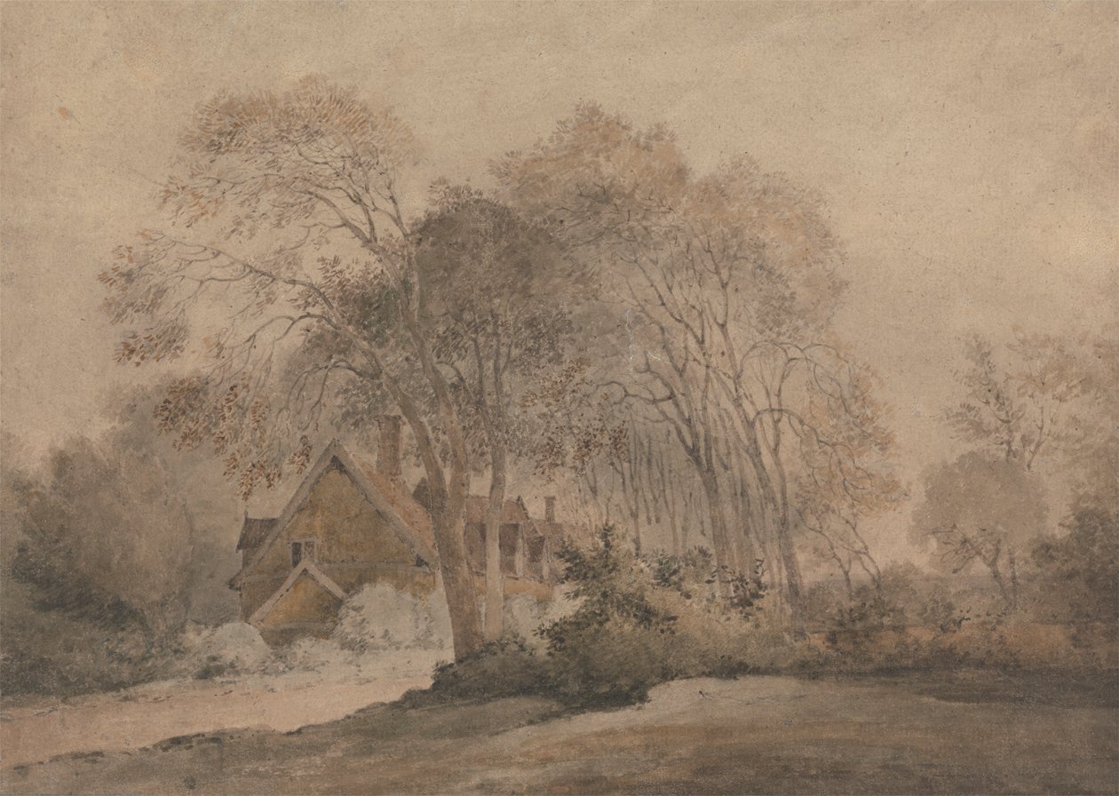 Una casa entre árboles de John Crome