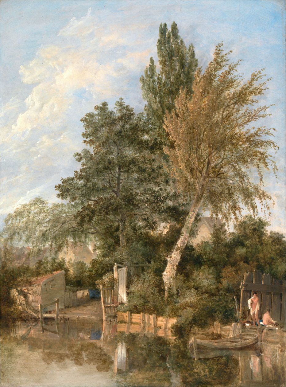 Niños bañándose en el río Wensum, Norwich de John Crome