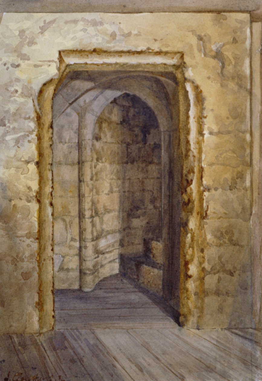 Interior de la Torre Sangrienta en la Torre de Londres, 1884 de John Crowther