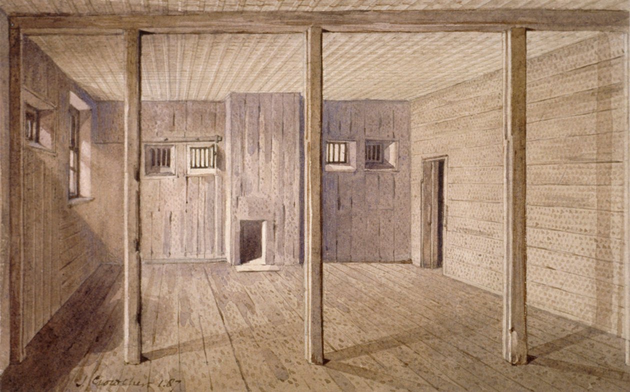 Vista interior de la Prisión White Lyon, Borough High Street, Southwark, Londres, 1887 de John Crowther