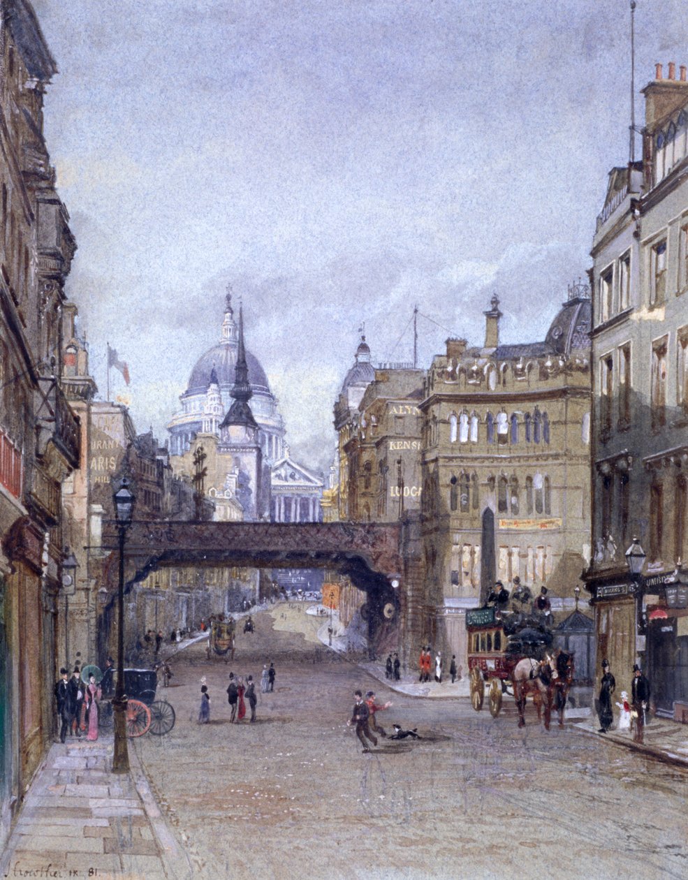 Ludgate Circus, Londres, 1881 de John Crowther