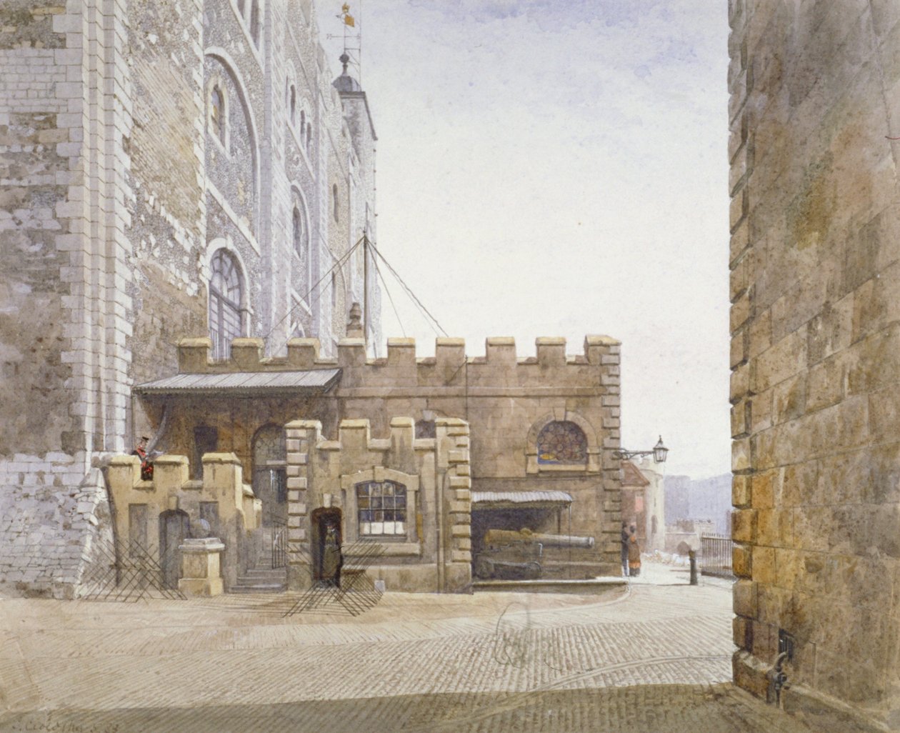 Oficina de Artillería en la base de la Torre Blanca, Torre de Londres, Stepney, Londres, 1883 de John Crowther