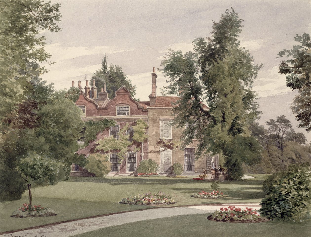 Vista lateral de Raleigh House, Brixton Hill, Lambeth, 1887 de John Crowther