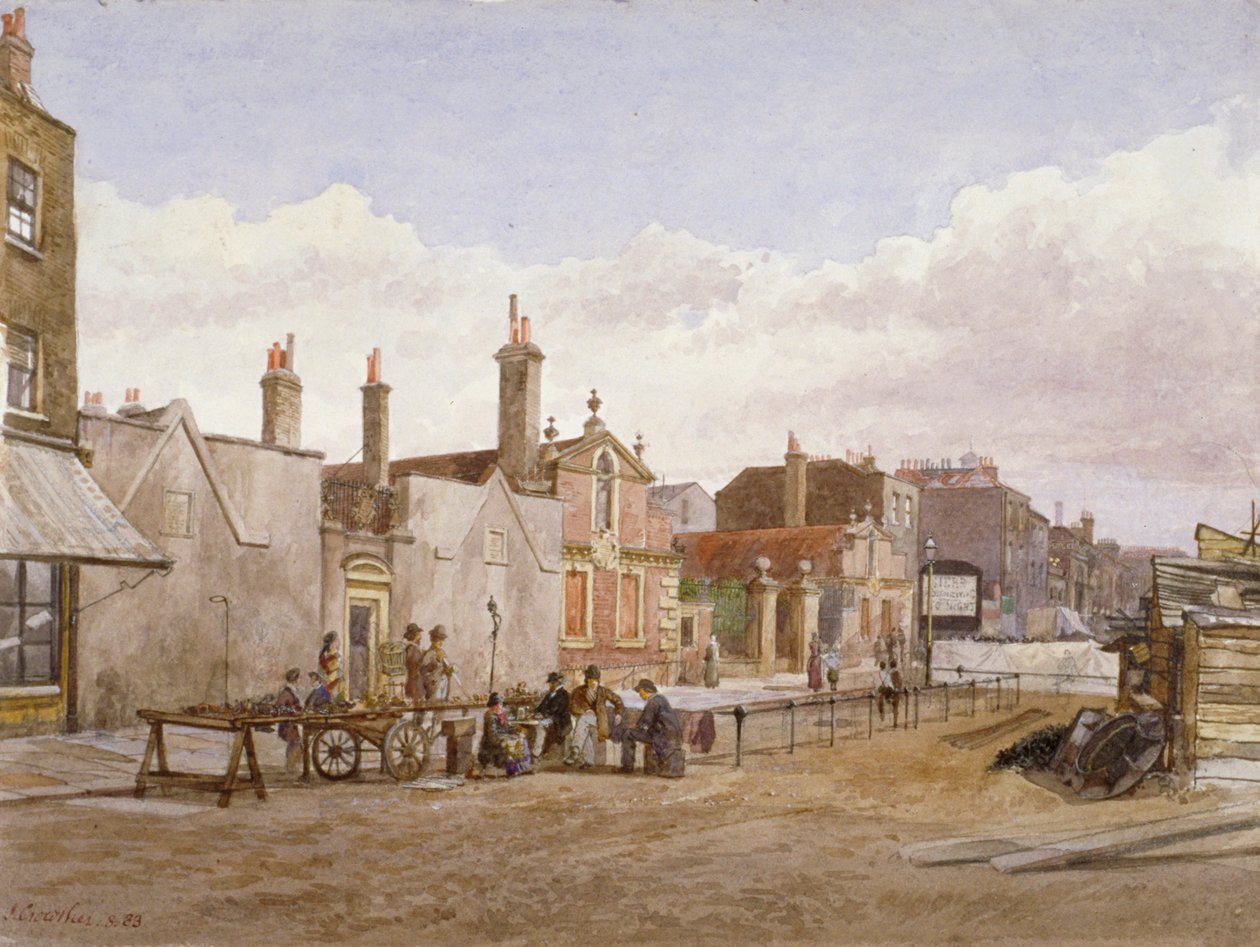 Asilos de ancianos de Skinners y Trinity, Mile End Road, Stepney, Londres, 1883 de John Crowther