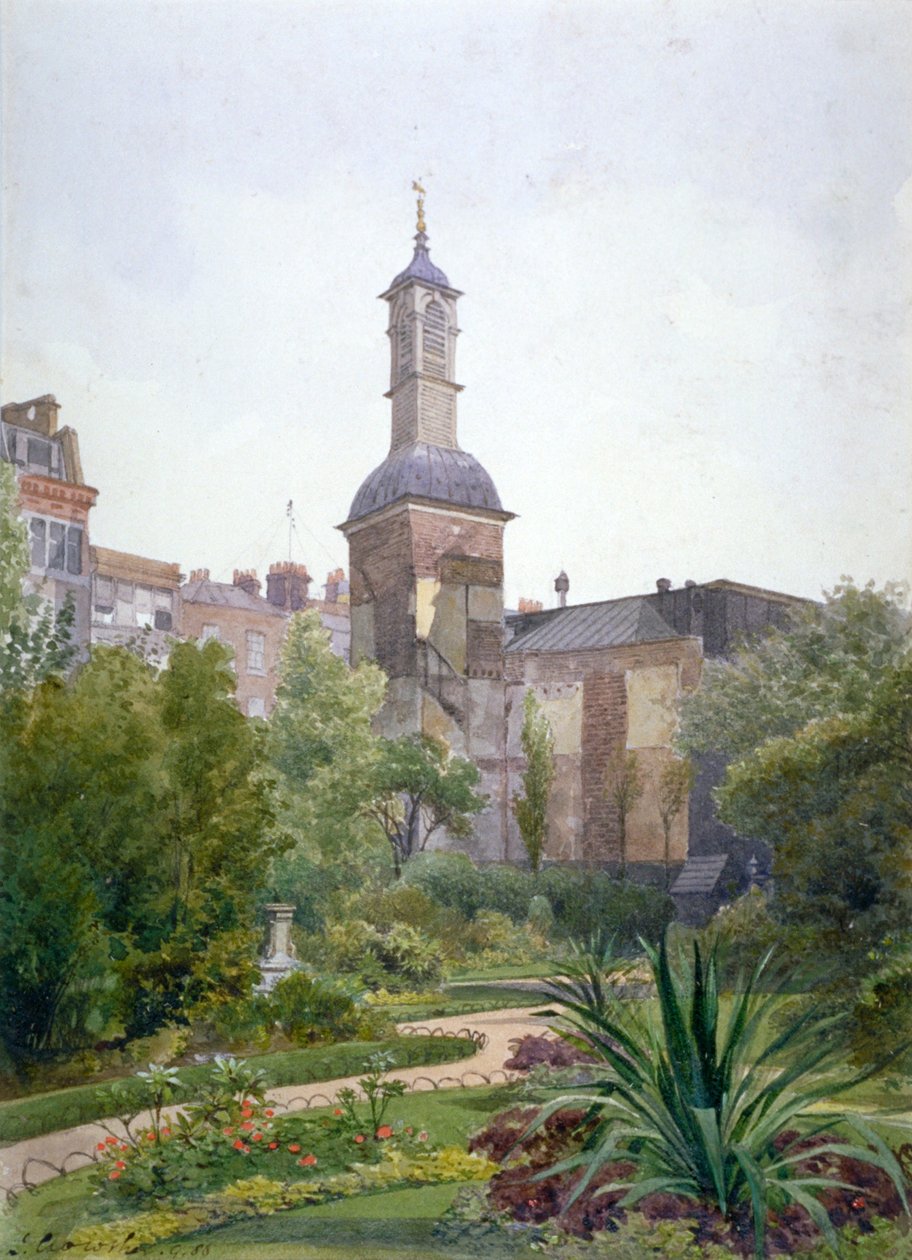 La torre de la Iglesia de St Botolph, Aldersgate, Ciudad de Londres, 1886 de John Crowther