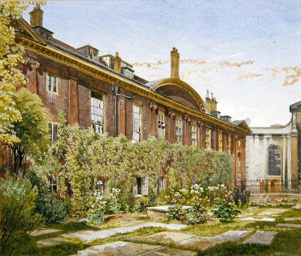 Vista del área en el Hospital de Cristo, Newgate St de John Crowther