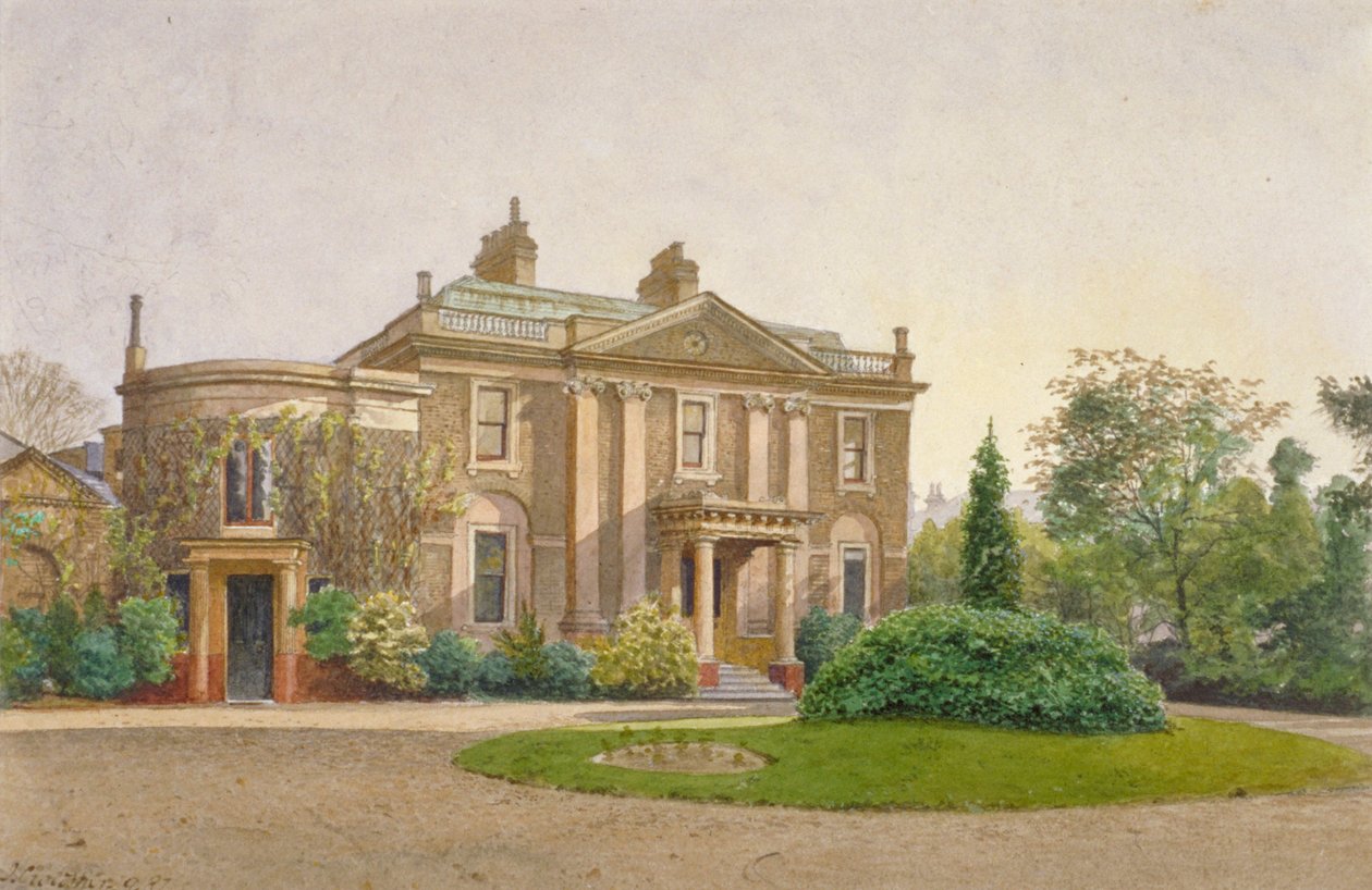 Vista del frente de Carroun House, South Lambeth Road, Lambeth, Londres, 1887 de John Crowther