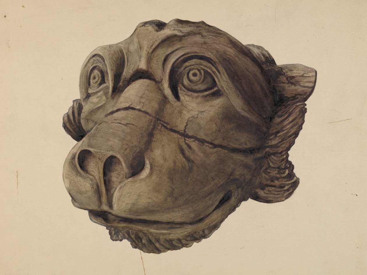 Gárgola de cabeza de gato de John Davis