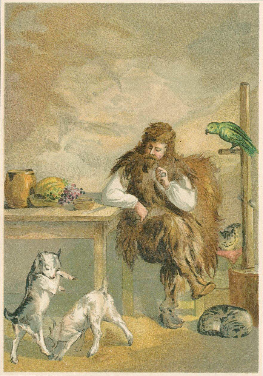 Escena de Robinson Crusoe de Daniel Defoe, 1892 de John Dawson Watson