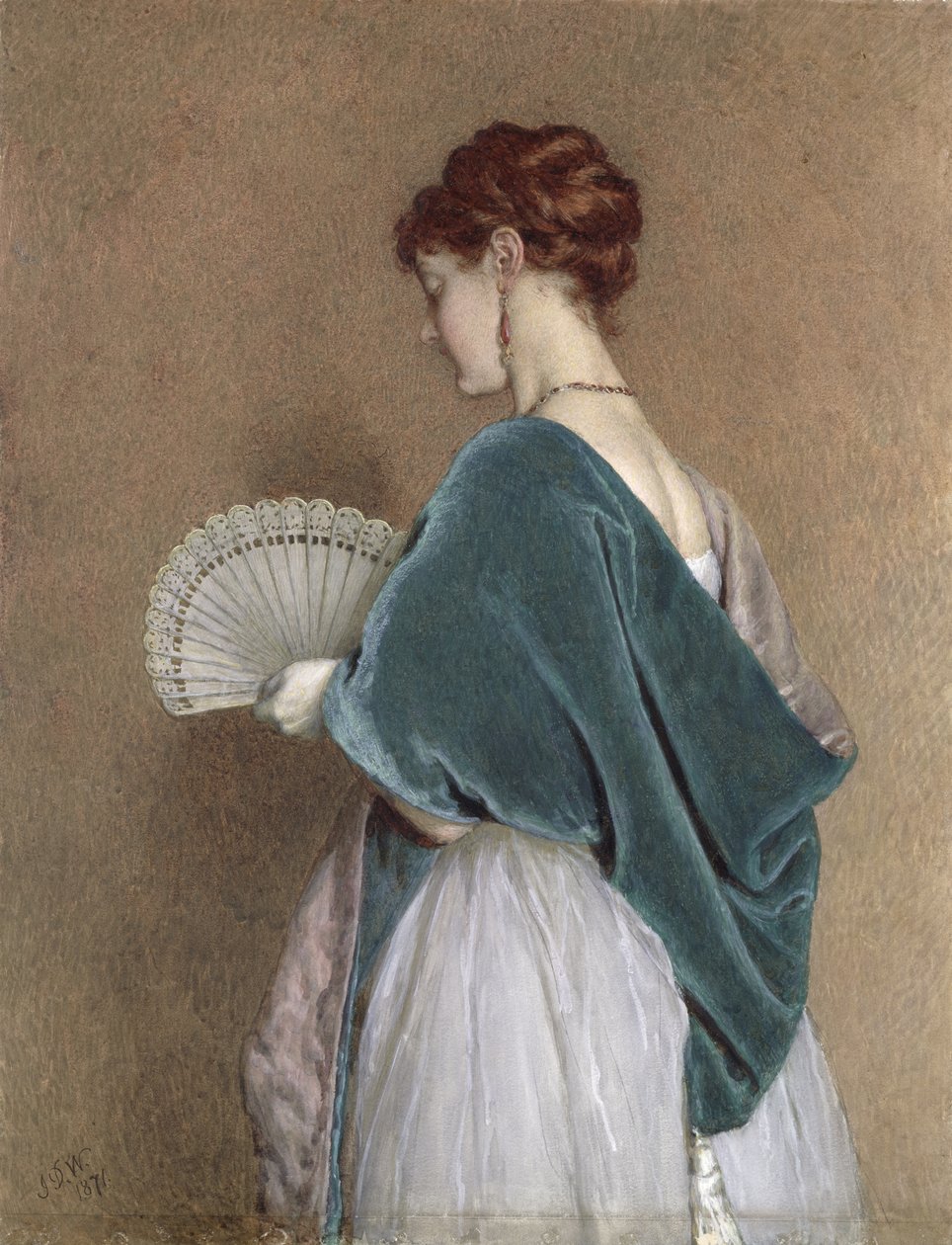 Mujer con abanico, 1871 de John Dawson Watson
