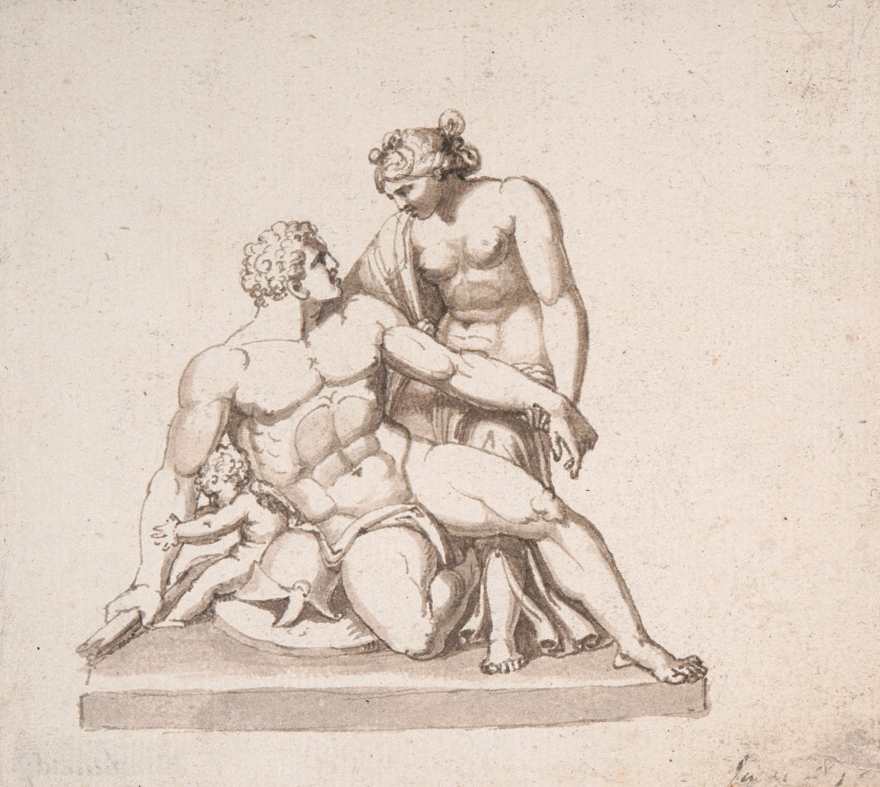 Estudio de un grupo escultórico: Marte, Venus y Cupido de John Deare