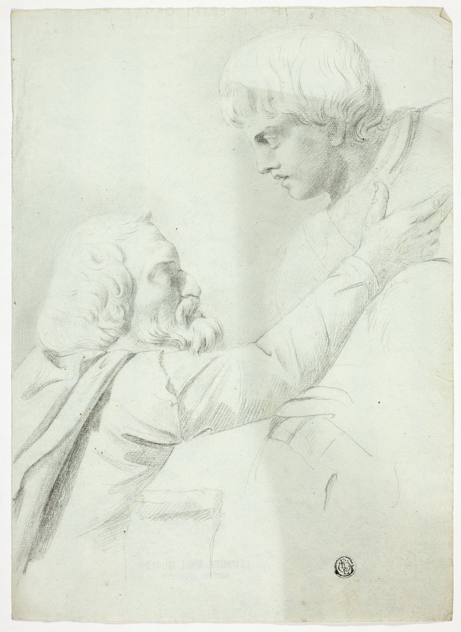 Hombre y niño barbudos (de Bas-Relief) de John Downman