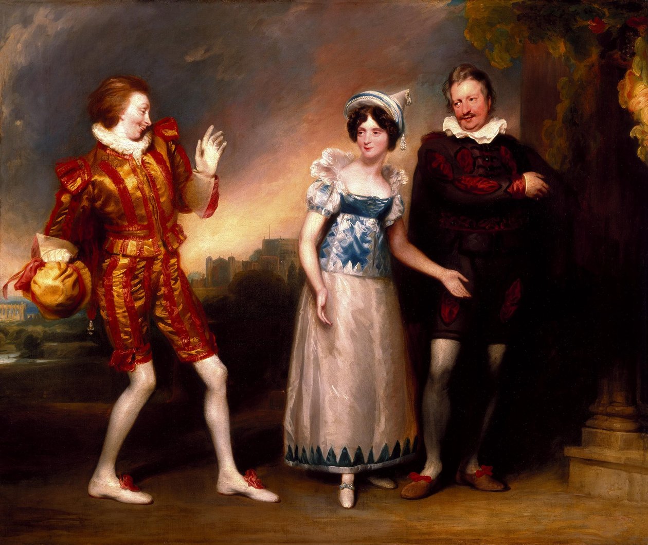 Master Page, Anne Page y Slender por John Downman, ARA de John Downman