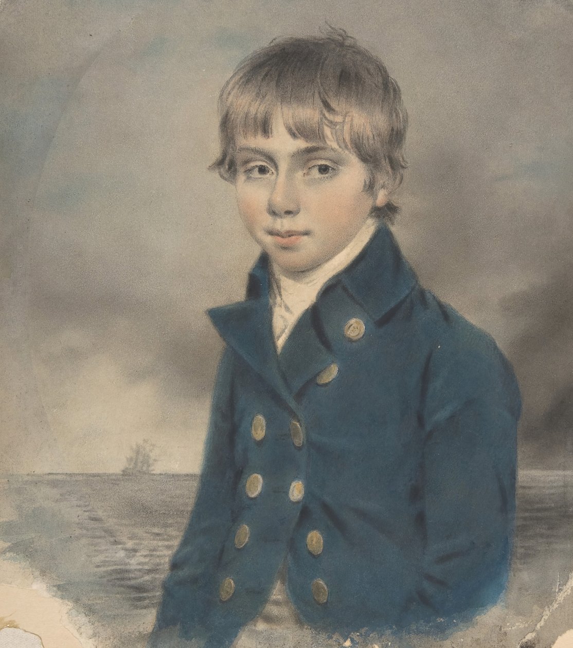 Retrato de recuerdo de un joven guardiamarina de John Downman