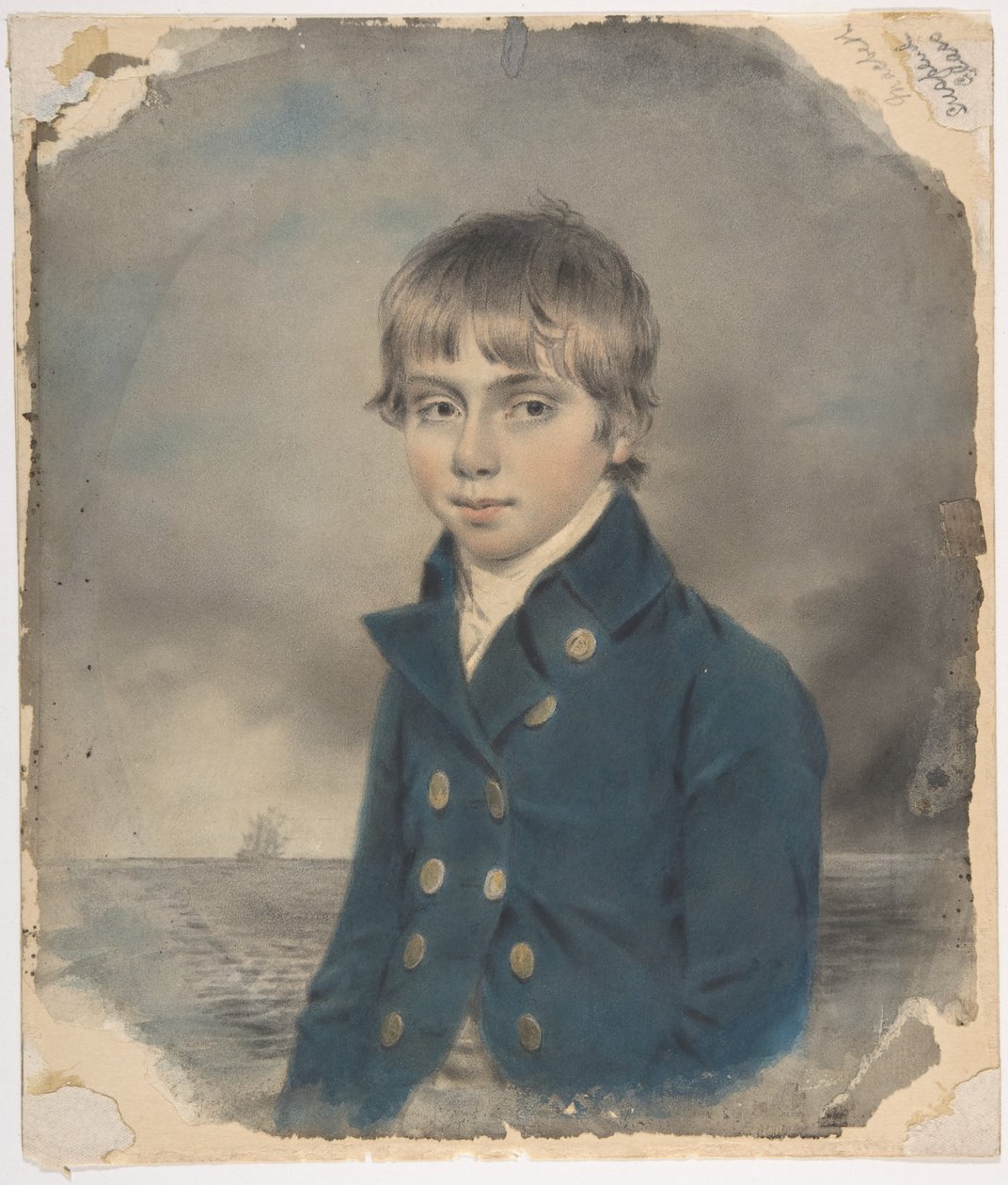 Retrato conmemorativo de un joven guardiamarina de John Downman