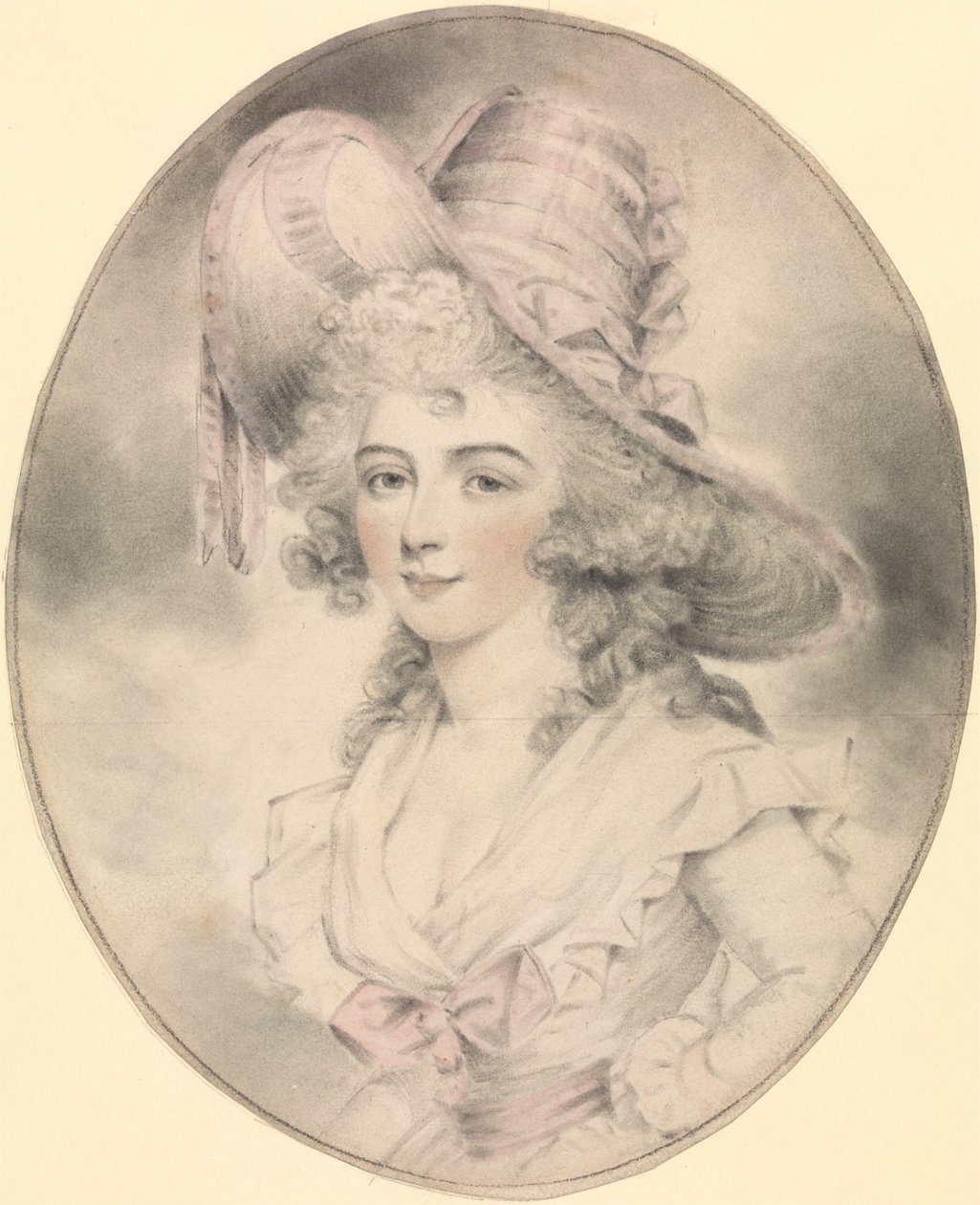 Retrato de una dama, mirando a la izquierda de John Downman