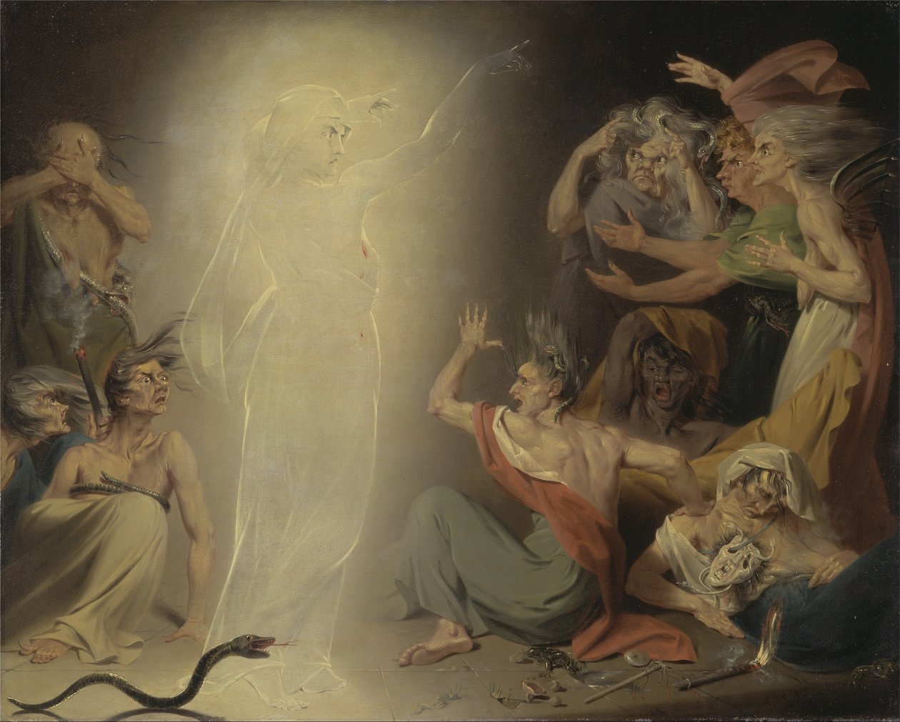 El fantasma de Clitemnestra Despierta a las Furias de John Downman