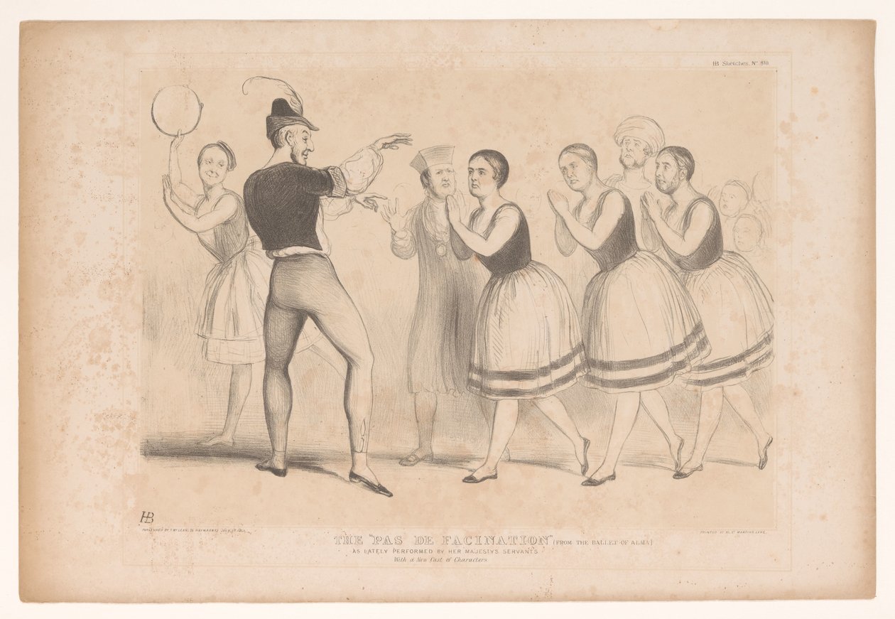Spotprent op de Engelse binnenlandse politiek El pas de facination (del ballet de Alma) Actuado recientemente por los sirvientes de Su Majestad / Con un nuevo elenco de personajes (título sobre objeto) Bocetos HB (título de la serie en el objeto) de John Doyle