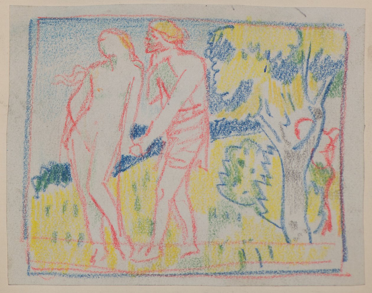 Sin título [Figura masculina y femenina en un paisaje] de John Duncan