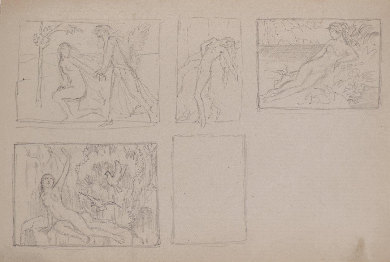 Sin título [Figuras desnudas en un paisaje] de John Duncan