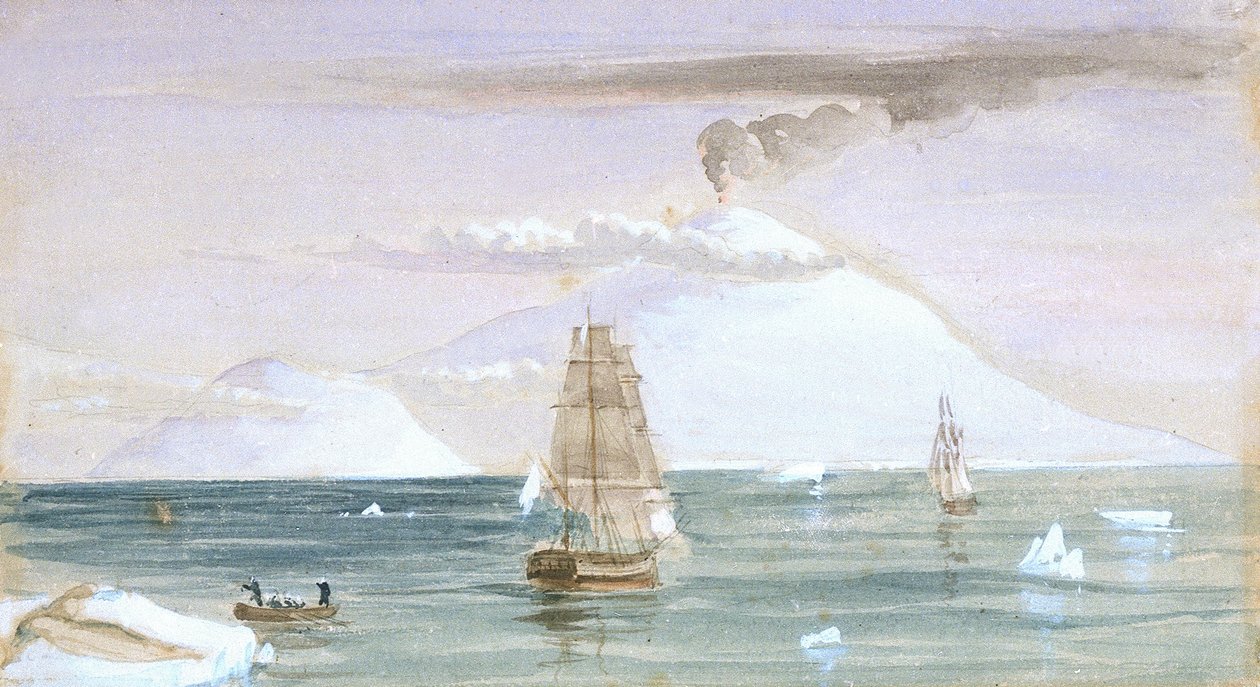 Isla Beaufort y Monte Erebus. Descubierto el 28 de enero de 1841 de John Edward Davis