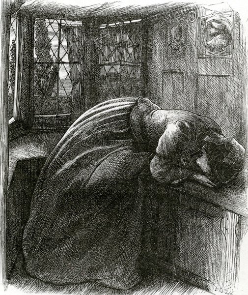Mariana de los poemas de Tennyson de John Everett (after) Millais