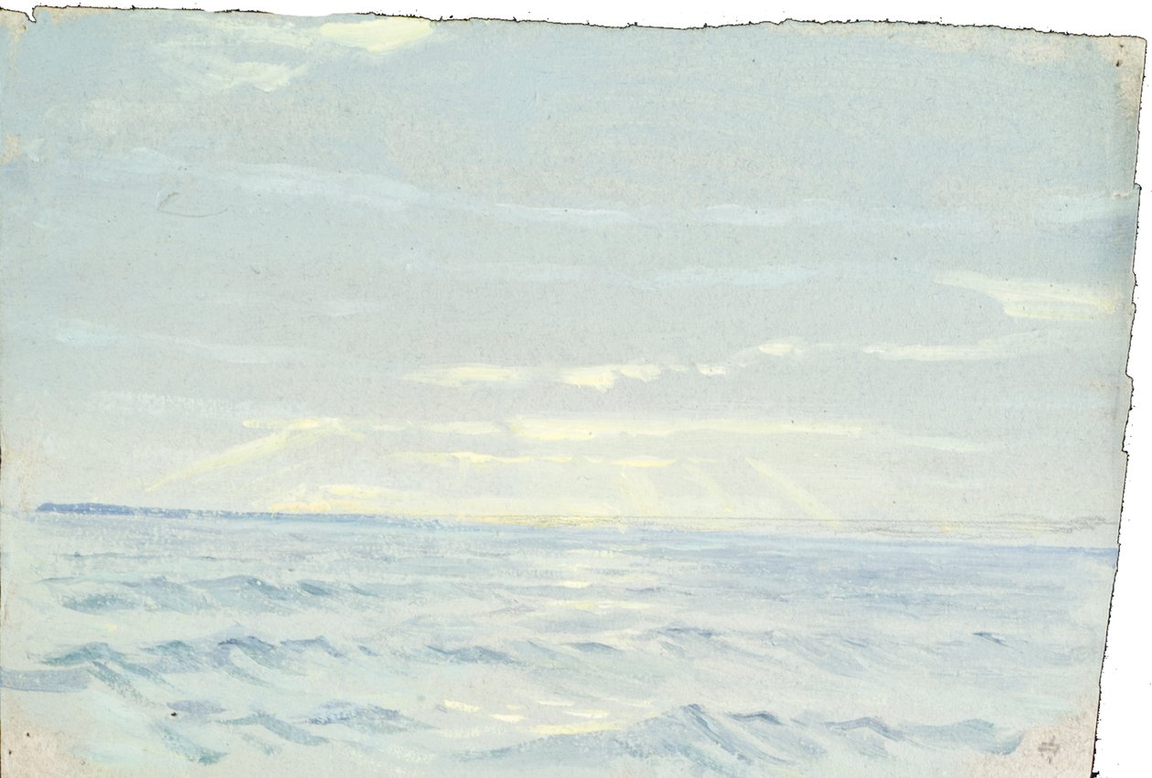 Paisaje marino, Finales del siglo XIX - mediados del siglo XX (óleo sobre papel) de John Everett