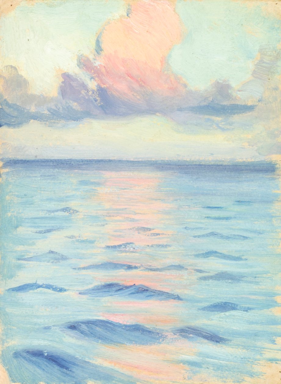 Paisaje marino, Finales del siglo XIX - mediados del siglo XX (óleo sobre papel) de John Everett