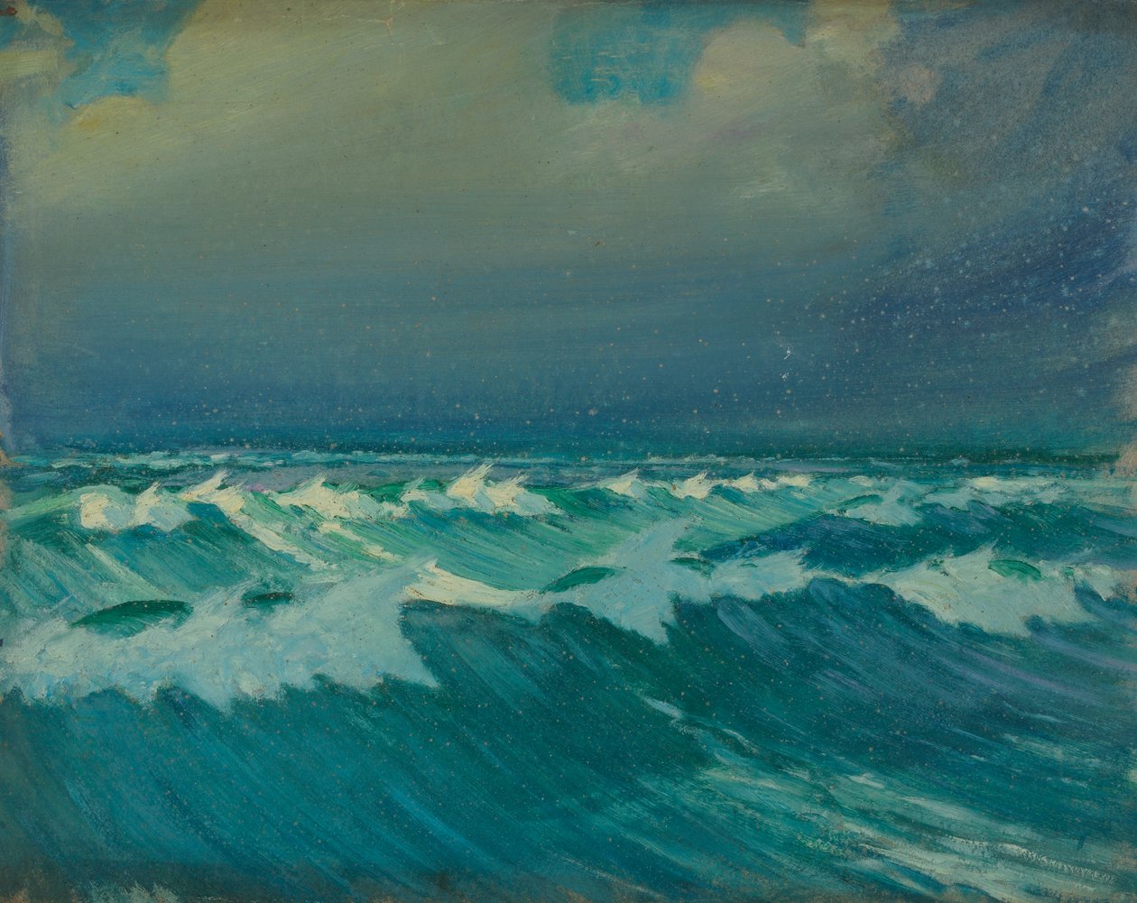 Paisaje marino, Finales del siglo XIX - mediados del siglo XX (óleo sobre papel) de John Everett