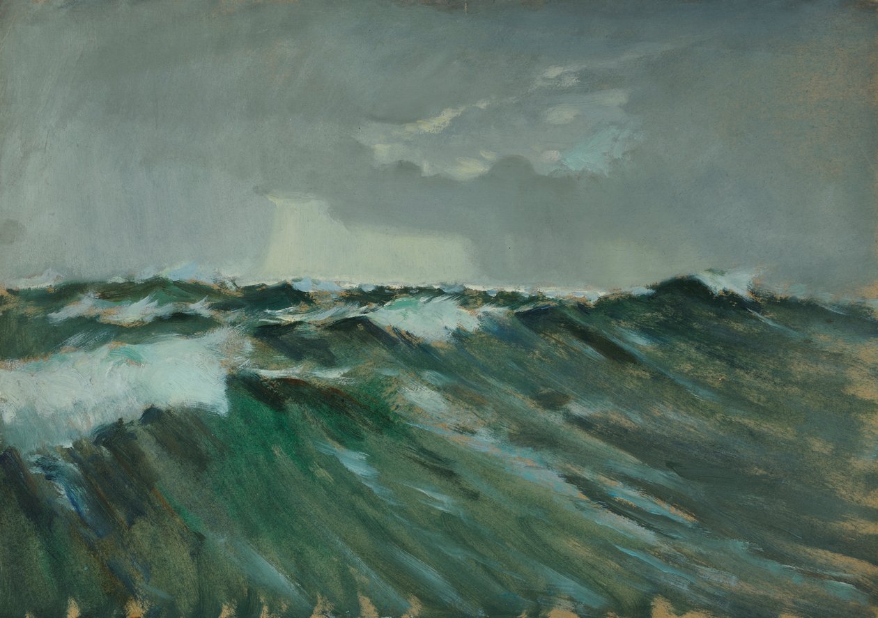 Paisaje marino, Finales del siglo XIX - mediados del siglo XX (óleo sobre papel) de John Everett
