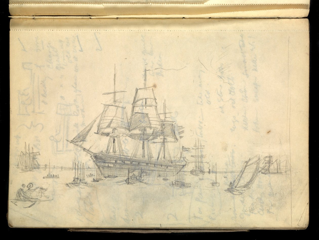 Paisaje marino, Cuaderno de bocetos de John Everett