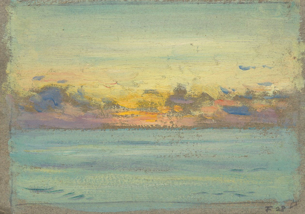 Paisaje marino, finales del siglo XIX - mediados del siglo XX (óleo sobre papel) de John Everett