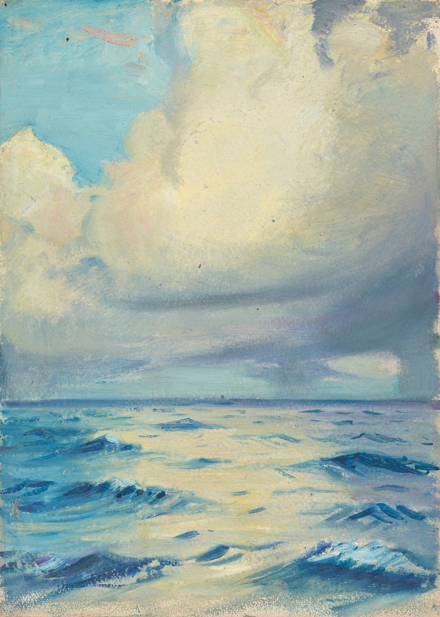 Paisaje marino, finales del siglo XIX - mediados del siglo XX (óleo sobre papel) de John Everett