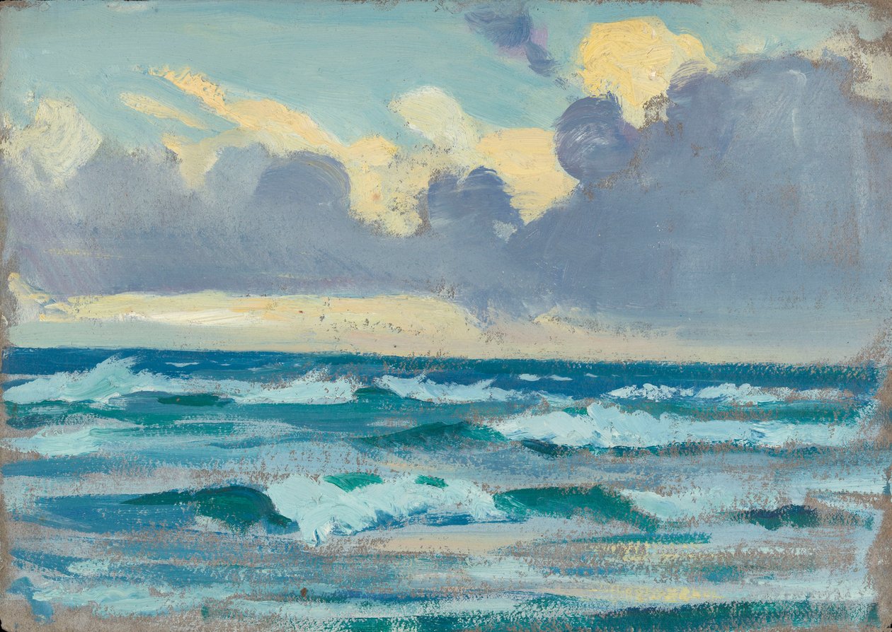 Paisaje marino, finales del siglo XIX - mediados del siglo XX (óleo sobre papel) de John Everett