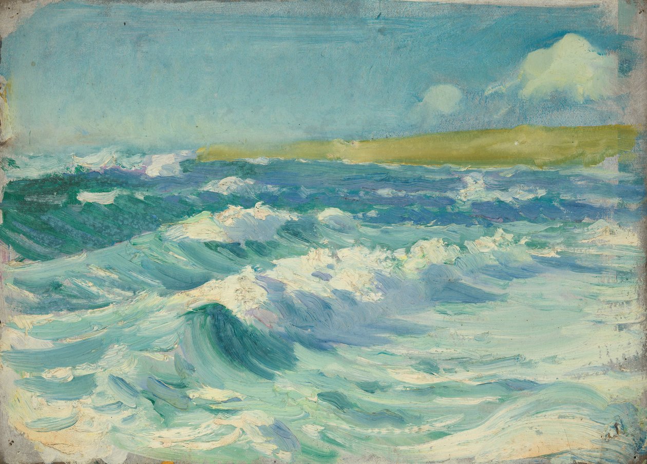 Paisaje marino, finales del siglo XIX - mediados del siglo XX (óleo sobre papel) de John Everett