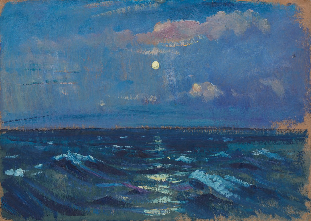 Paisaje marino, finales del siglo XIX - mediados del siglo XX (óleo sobre papel) de John Everett