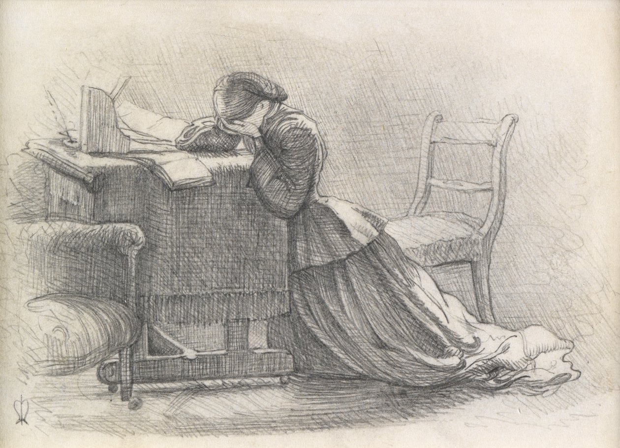 Una esposa - Ilustración de un poema de John Everett Millais