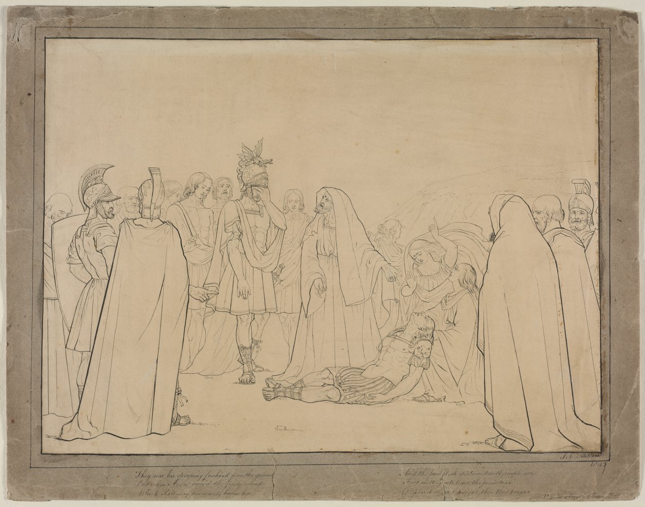 Eneas muestra el cuerpo de Pallas de la Eneida de Virgilio, 1843 de John Everett Millais