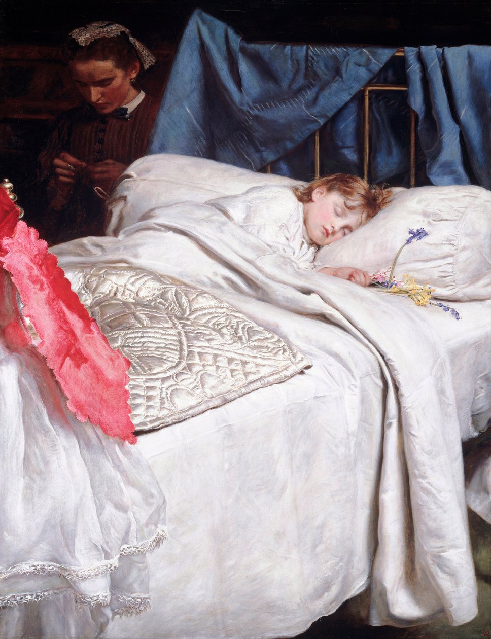 Dormido. Hacia 1865 (Óleo sobre lienzo) de John Everett Millais
