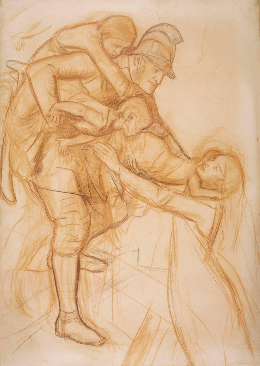 Caricatura para "El Rescate" de John Everett Millais