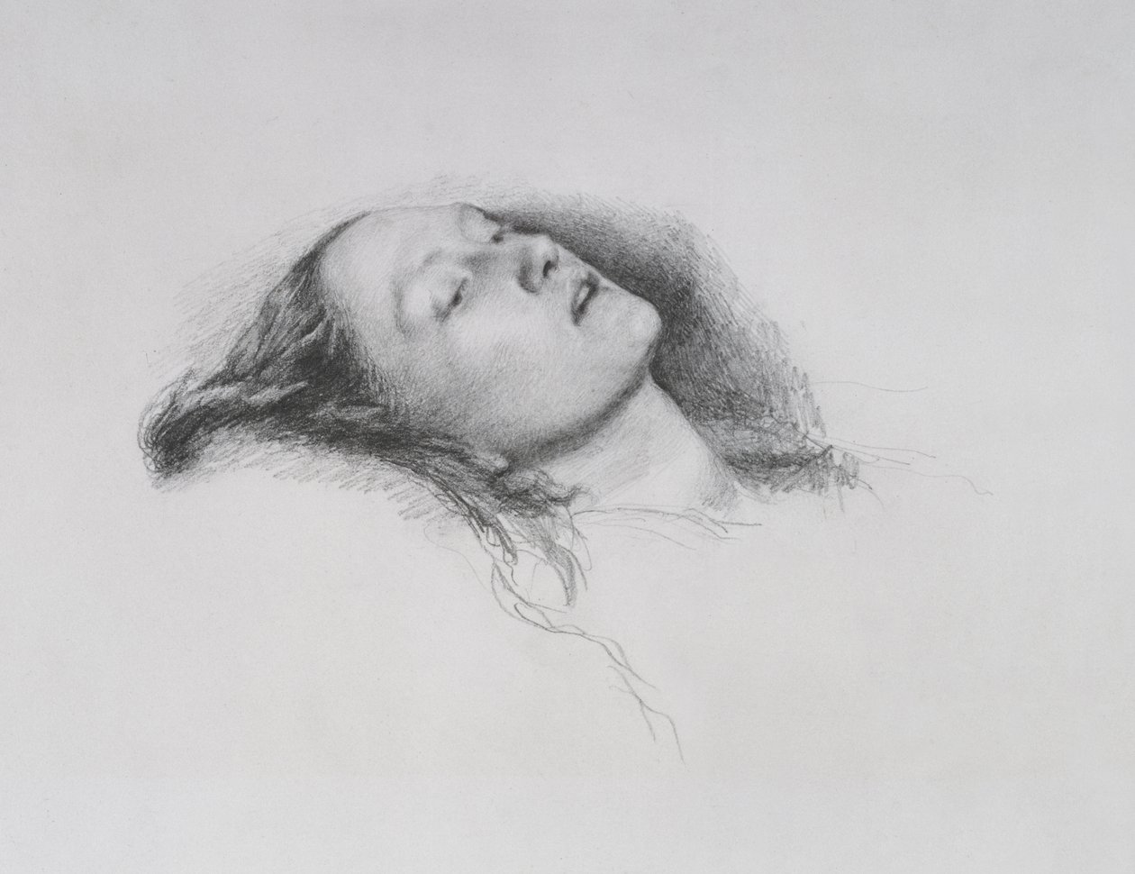 Elizabeth Siddal: Estudio para "Ofelia", 1852 de John Everett Millais