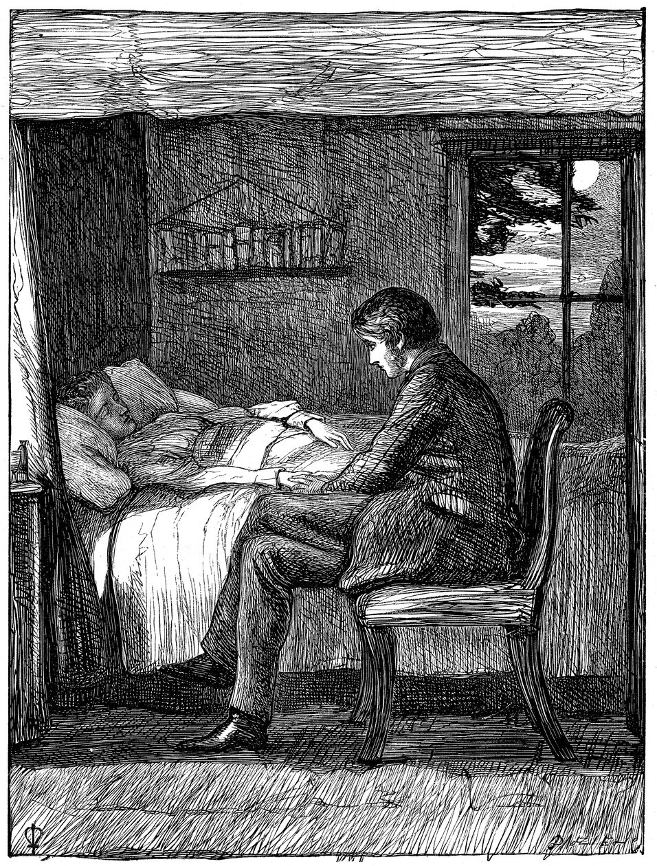 Ilustración para el poema Últimas palabras de Owen Meredith, 1860 de John Everett Millais
