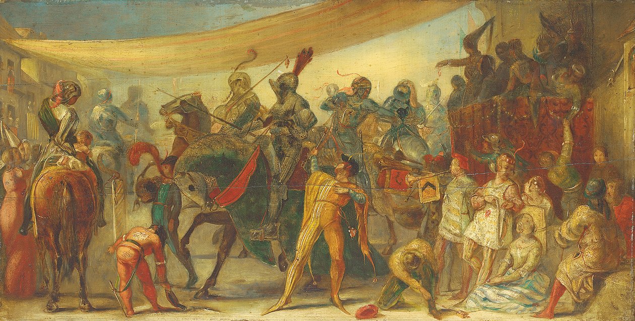 Caballeros Preparándose para un Torneo de John Everett Millais