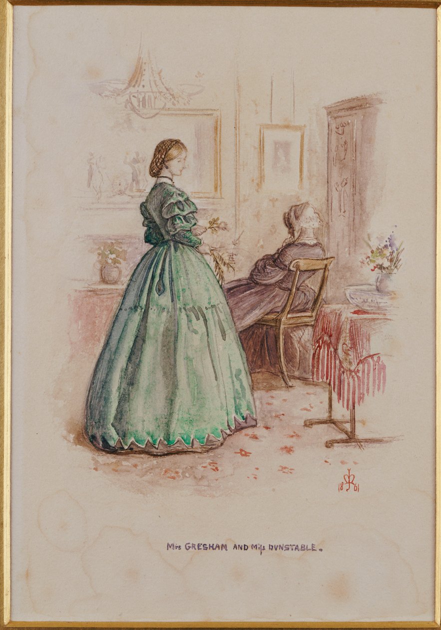 Sra. Gresham y Srta. Dunstable: Una ilustración de "Framley Parsonage", 1861 de John Everett Millais