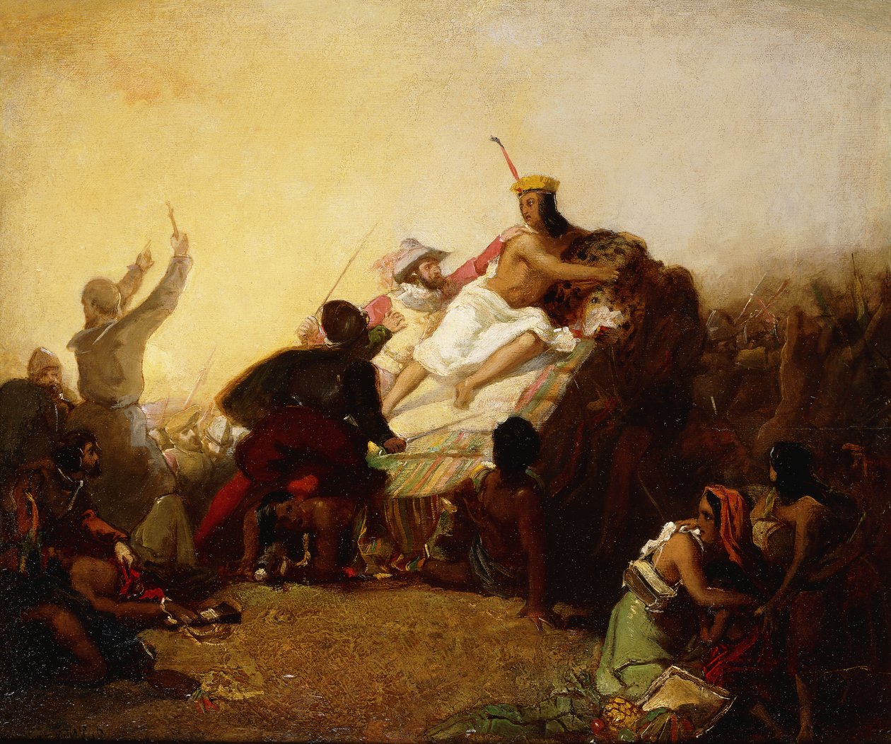 Pizarro capturando al Inca de Perú, 1846 de John Everett Millais