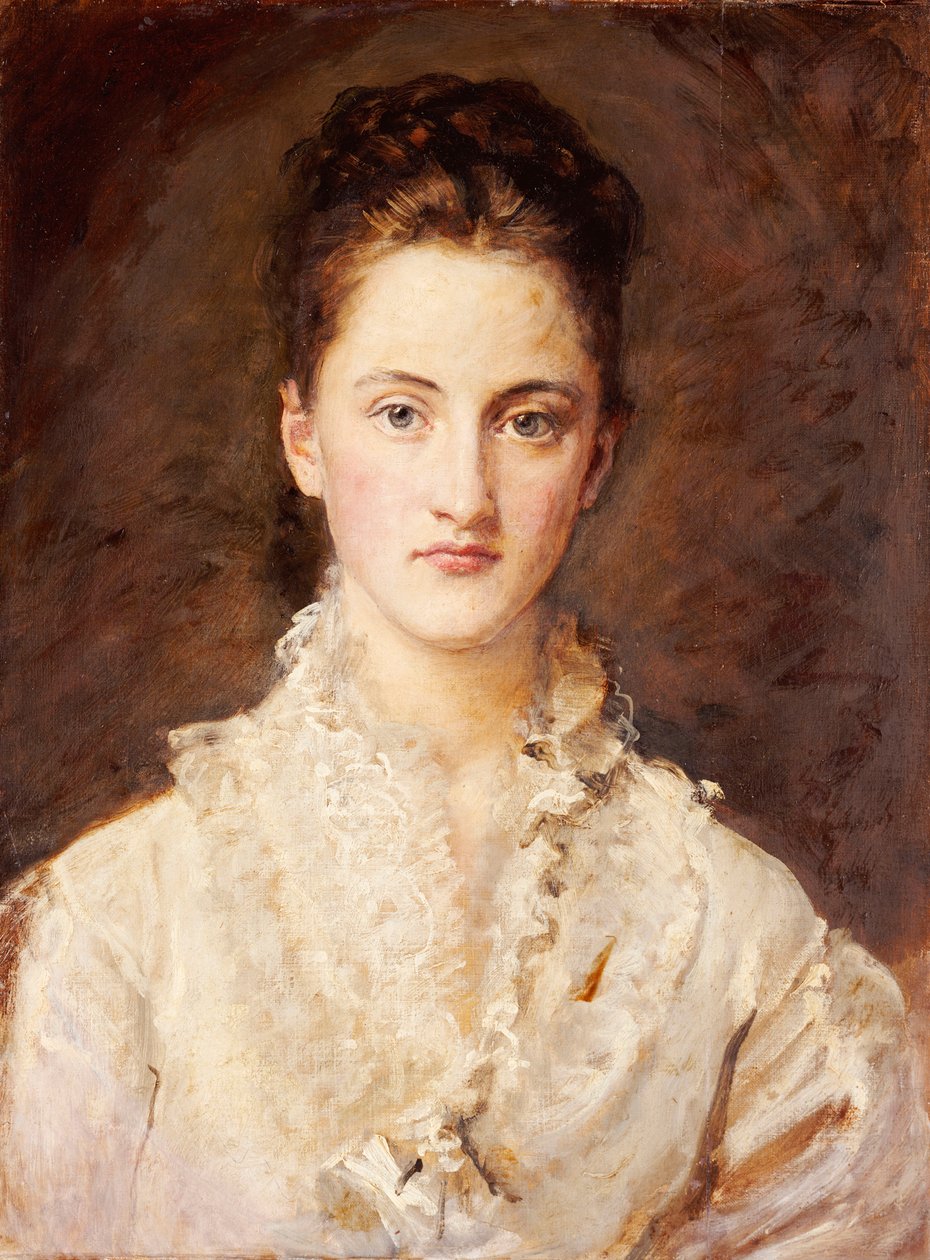 Retrato de la hija del artista, Mary, medio cuerpo, 1875-76 de John Everett Millais