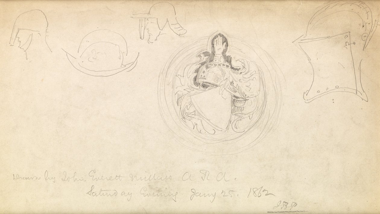 Boceto para un escudo de armas, 1862 de John Everett Millais