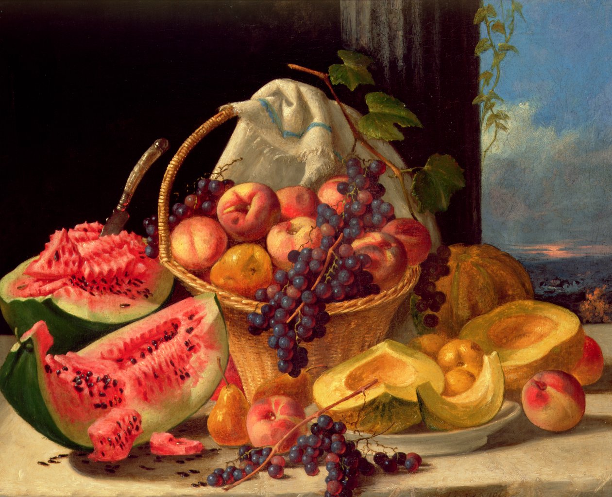 Naturaleza muerta con fruta (óleo sobre lienzo) de John F. Francis